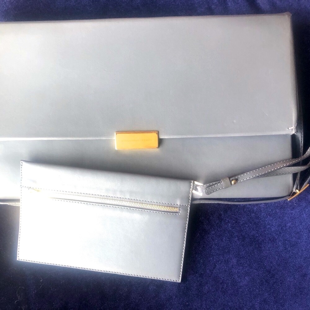 STELLA MCCARTNEY GRAY BECKETT FAUX NAPPA SHOULDER BAG